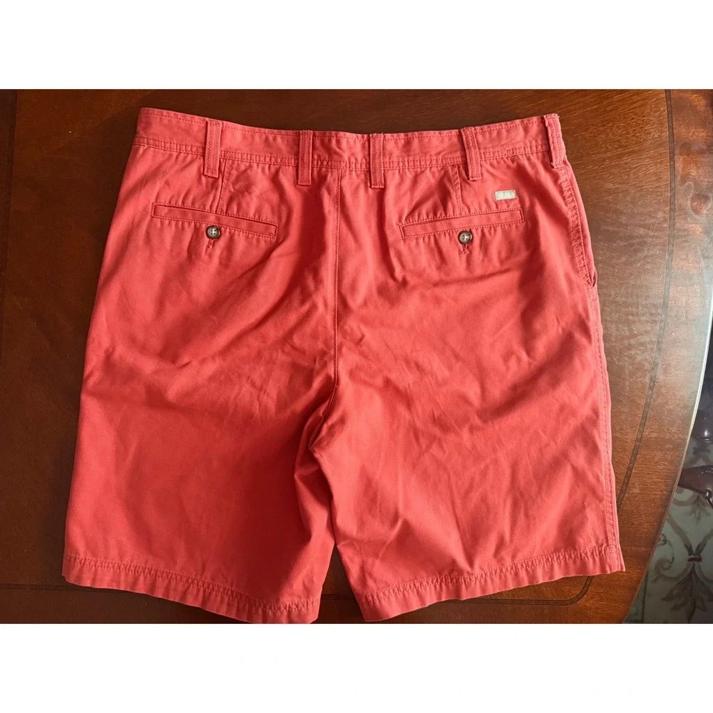 IZOD Shorts Mens‎ 40 Red Saltwater Flat Front Chino Cotton Casual Golf Beach BBQ